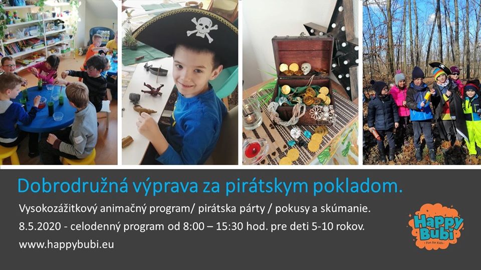 Výprava za pirátskym pokladom pre deti 5-10 rokov.