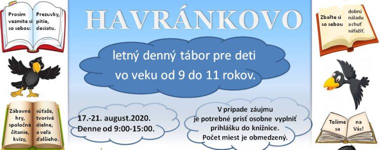 Letný denný tábor Havránkovo Podtatranská knižnica v Poprade