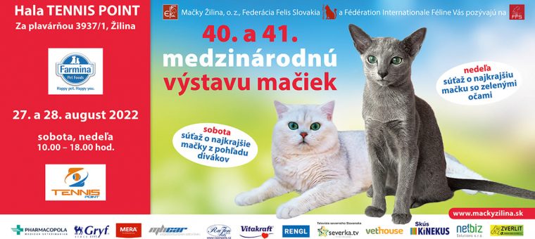 Cat Show Žilina - Výstava mačiek Žilina Tennis Point Žilina