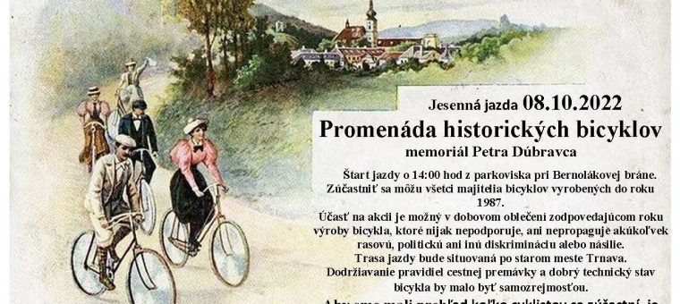 Promenáda historických bicyklov - Trnava 8.10.2022 Trnava