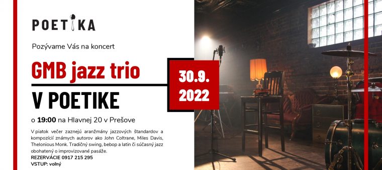 GMB jazz trio v Poetike Poetika bistro & coffee & wine