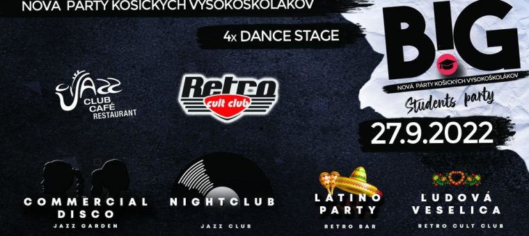 BiG Students Párty • 27.9.2022 • Kováčska ulica (Jazz club & Retro cult club)