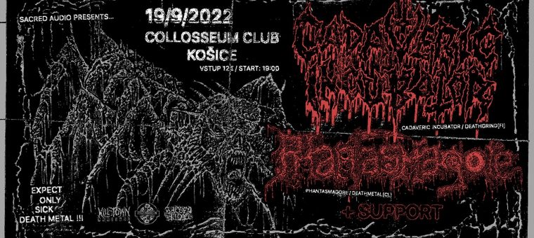 Cadaveric Incubator [FI] / Phantasmagore [CL] / Stabbed… Collosseum Club Košice