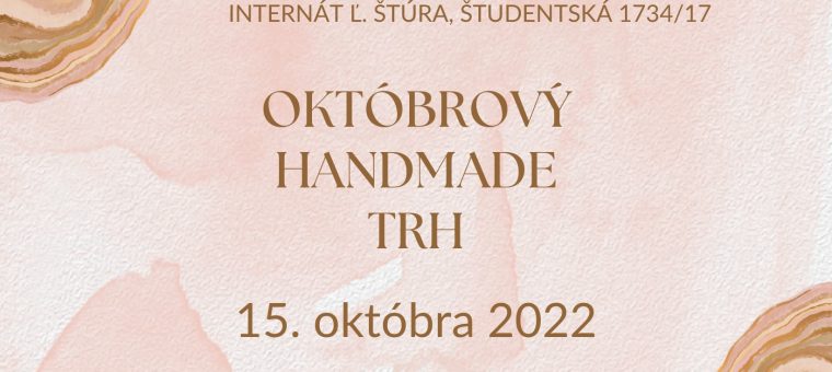 Októbrový handmade trh Študentská 1734/17