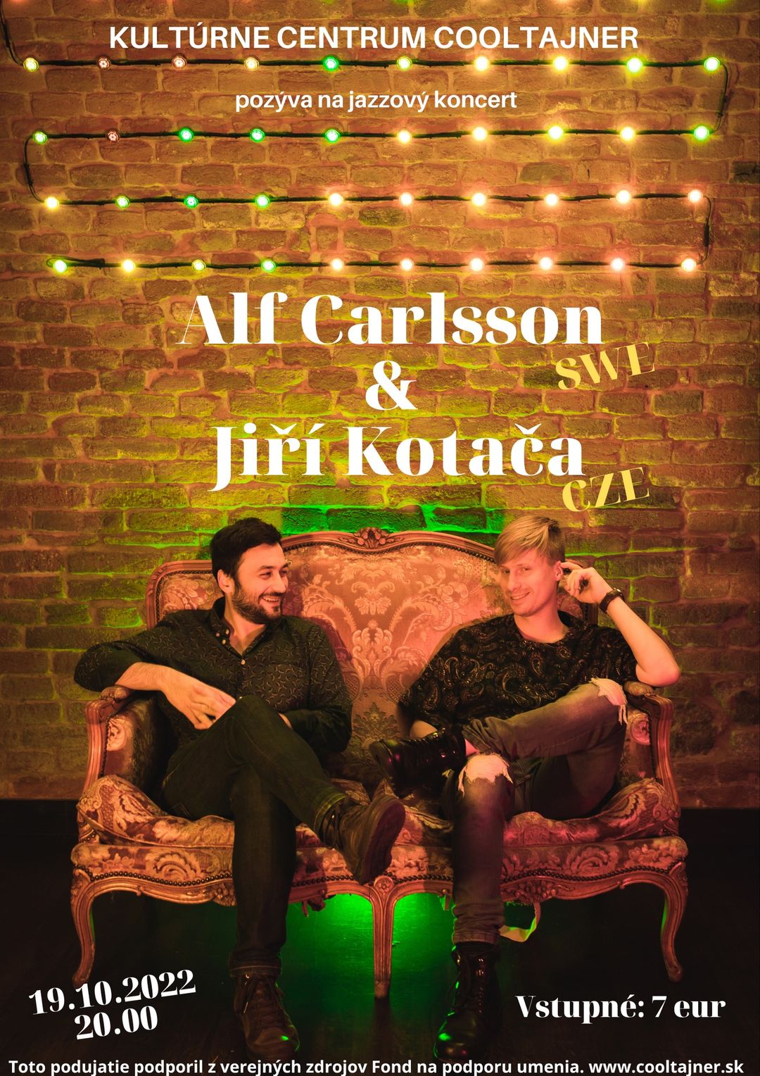 Alf Carlsson (SWE) & Jiří Kotača (CZE)| jazzový koncert v KC Cooltajner Koridor