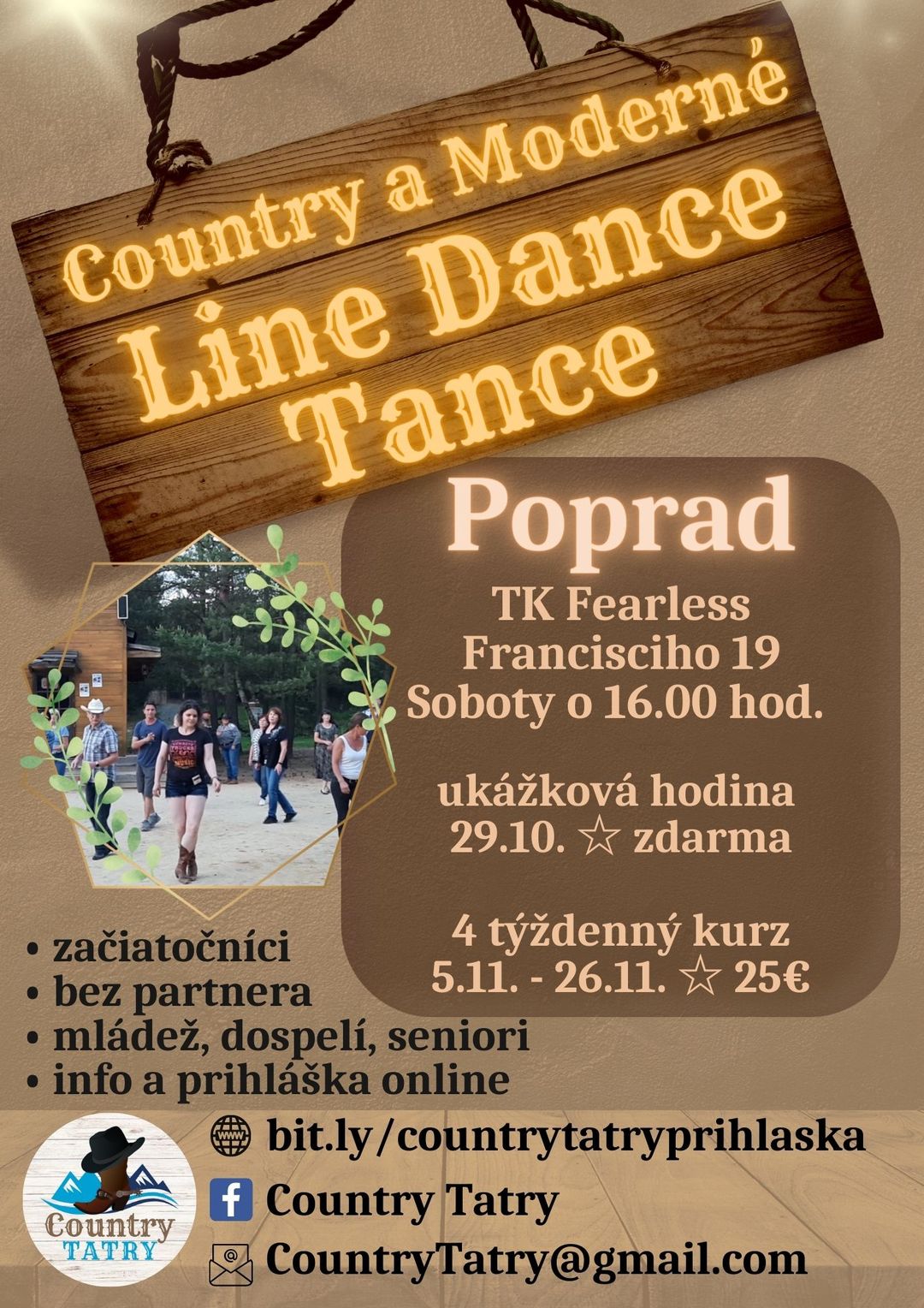 Poprad Line Dance tance - 4 týždenný kurz