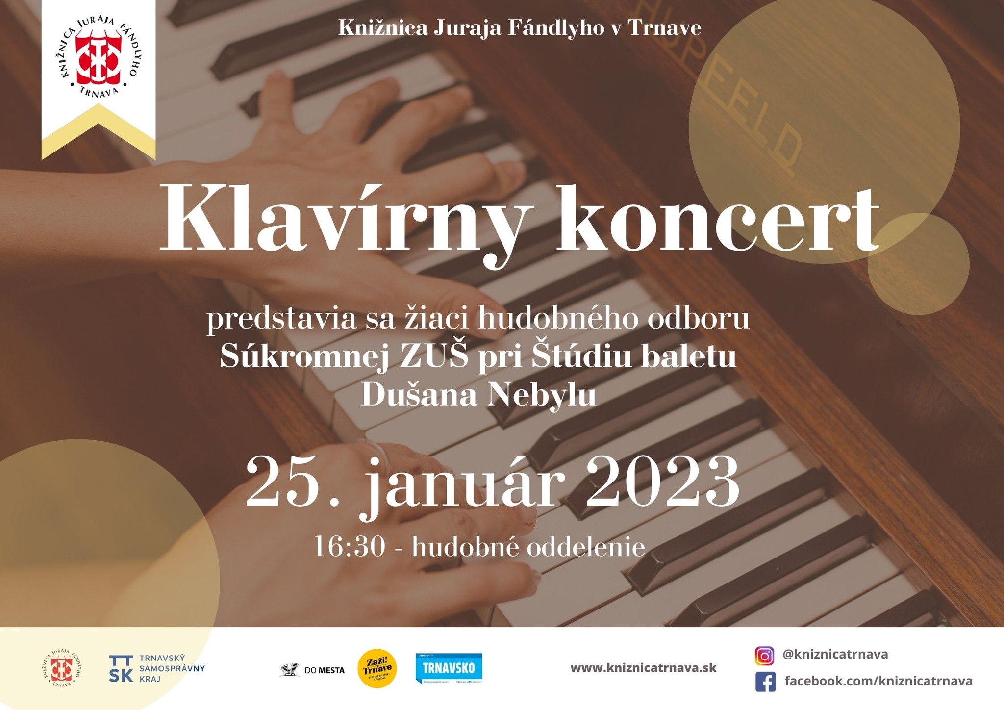Klavírny koncert Knižnica Juraja Fándlyho v Trnave