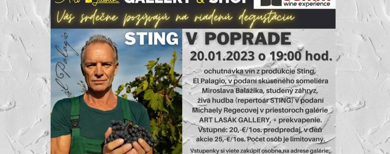 Sting v Poprade Art Lasák Gallery & Shop