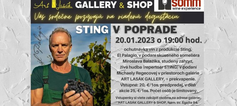 Sting v Poprade Art Lasák Gallery & Shop