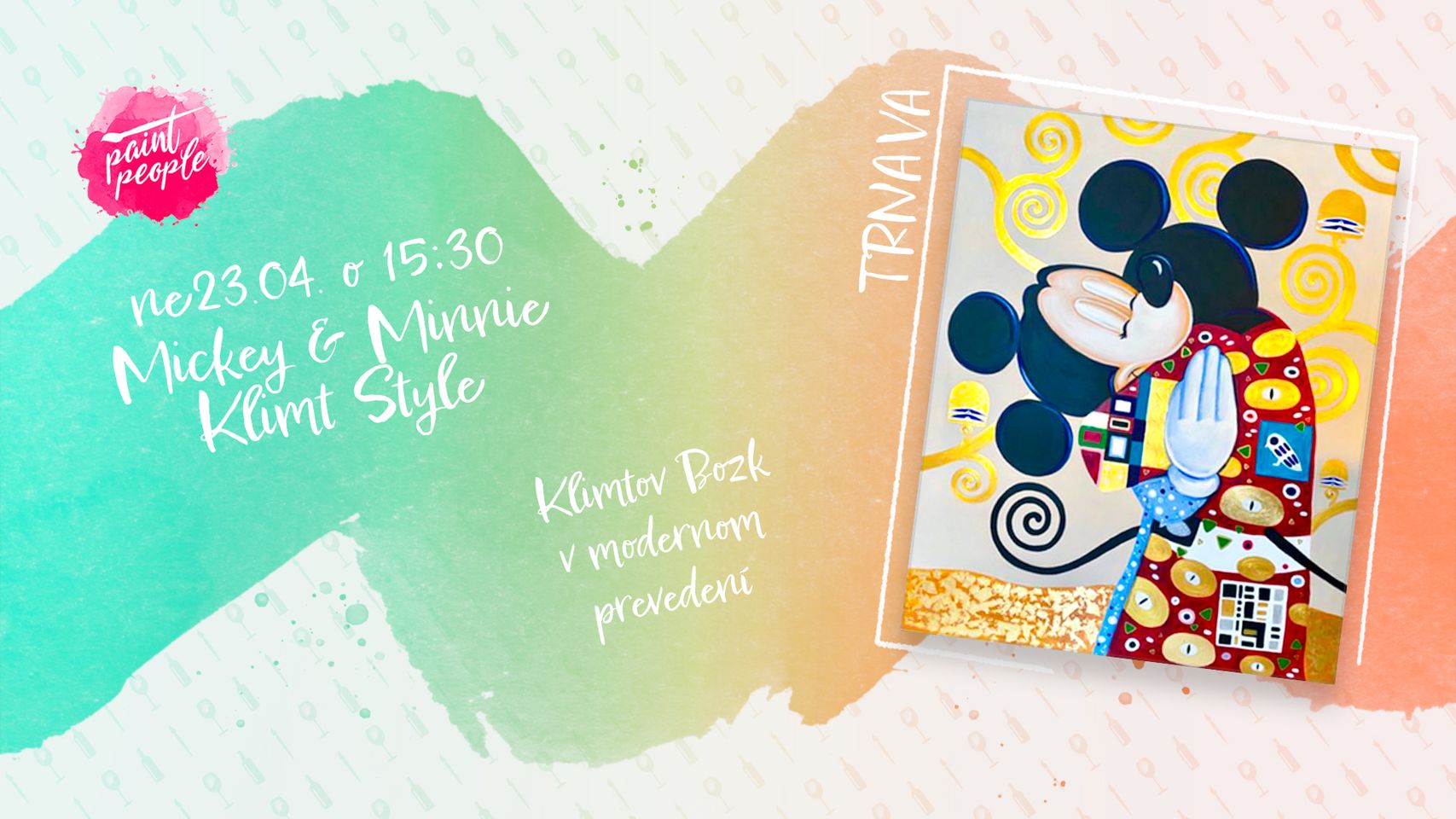 Mickey & Minnie Klimt Style - TRNAVA - Maľuj s PaintPeople PalEta Kaviareň & Vináreň