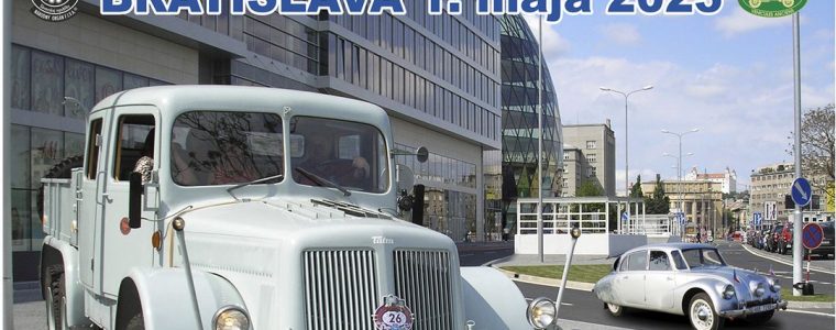 Prvomájová veterán Tatra rely Bratislava 2023 EUROVEA - Námestie M.R. Štefánika