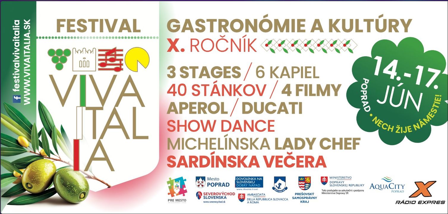 Taliansky festival Viva Italia 2023 Námestie svätého Egídia POPRAD